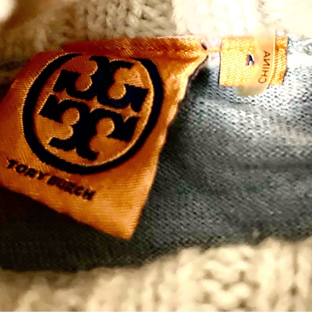 Tory Burch Cream Chunky wool Blend Knit Turtleneck Sweater - Picture 3 of 4